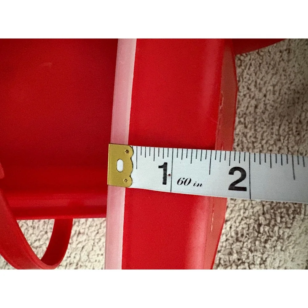 Vintage Tupperware Red Picnic Lunch Set Carrier with Lids and Cups 6 Piece